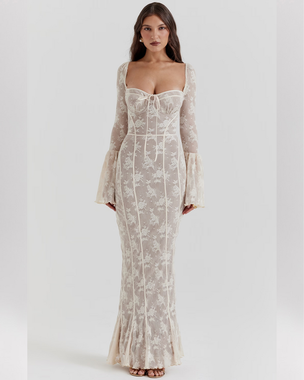 Selene™ | Elegant Black Lace Maxi Dress