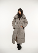 Blush Vogue Long Belted puffer