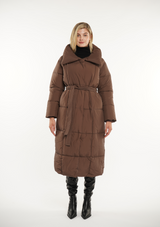 Blush Vogue Long Belted puffer