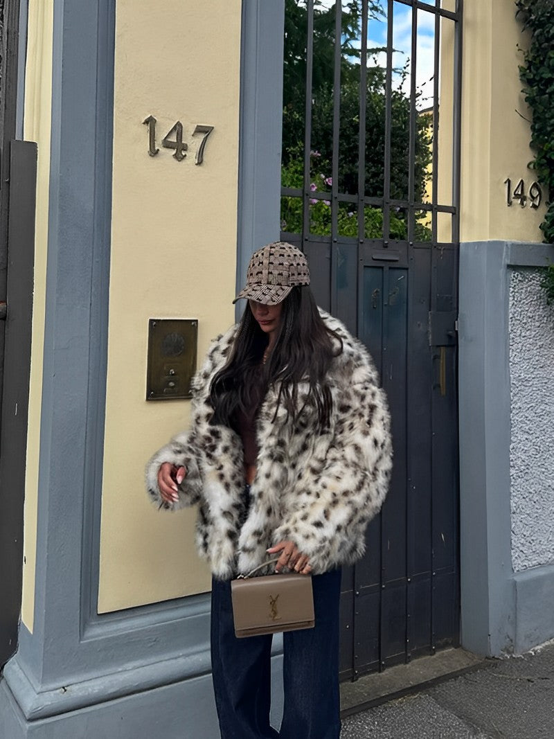 Leona™ | Luxe Leopard Faux Fur Coat